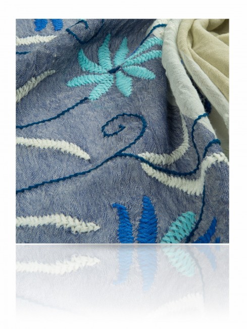 Палантин Женский ZW.EMB/BLEU.GREY